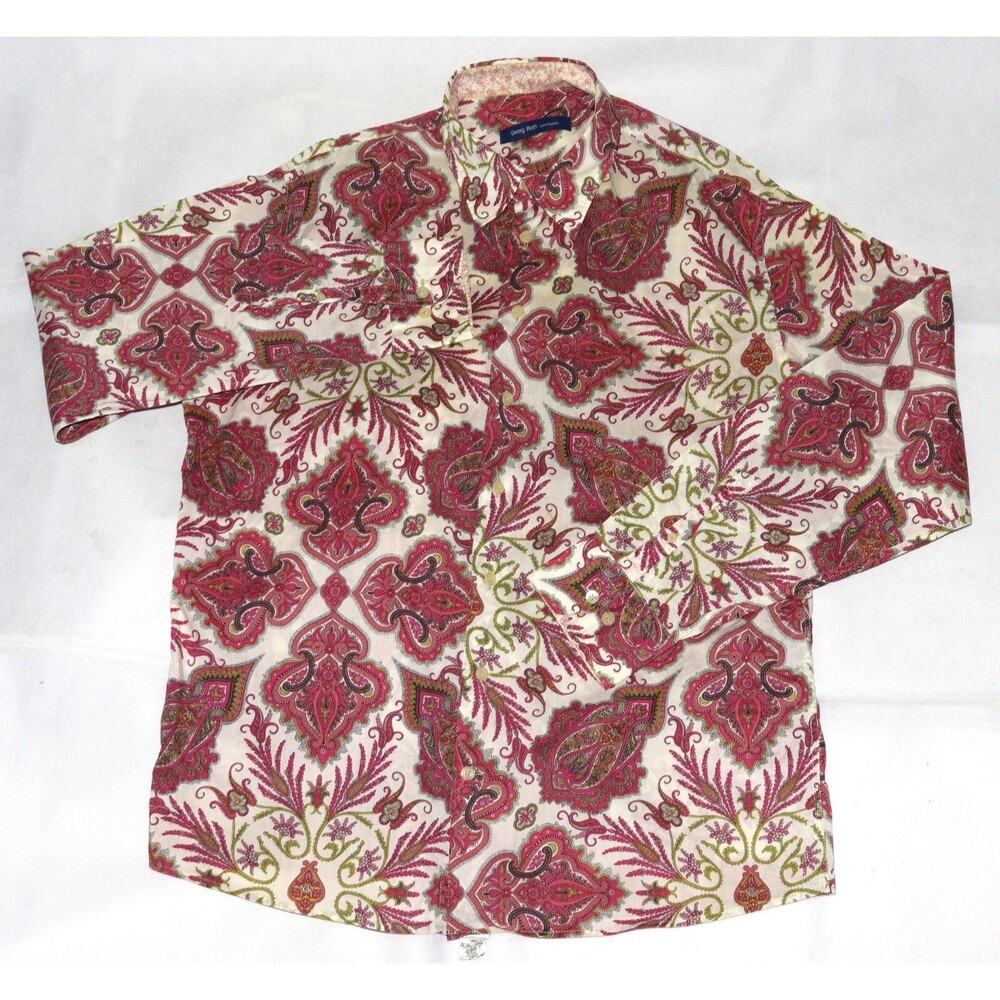 Georg Roth Los Angeles Men's Long Sleeve Button‎ Front Paisley Shirt Size XL